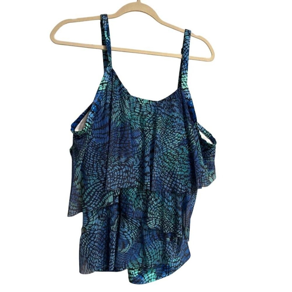 Del Rey‎ bikini top mosaic tiered tank plus size 24 W